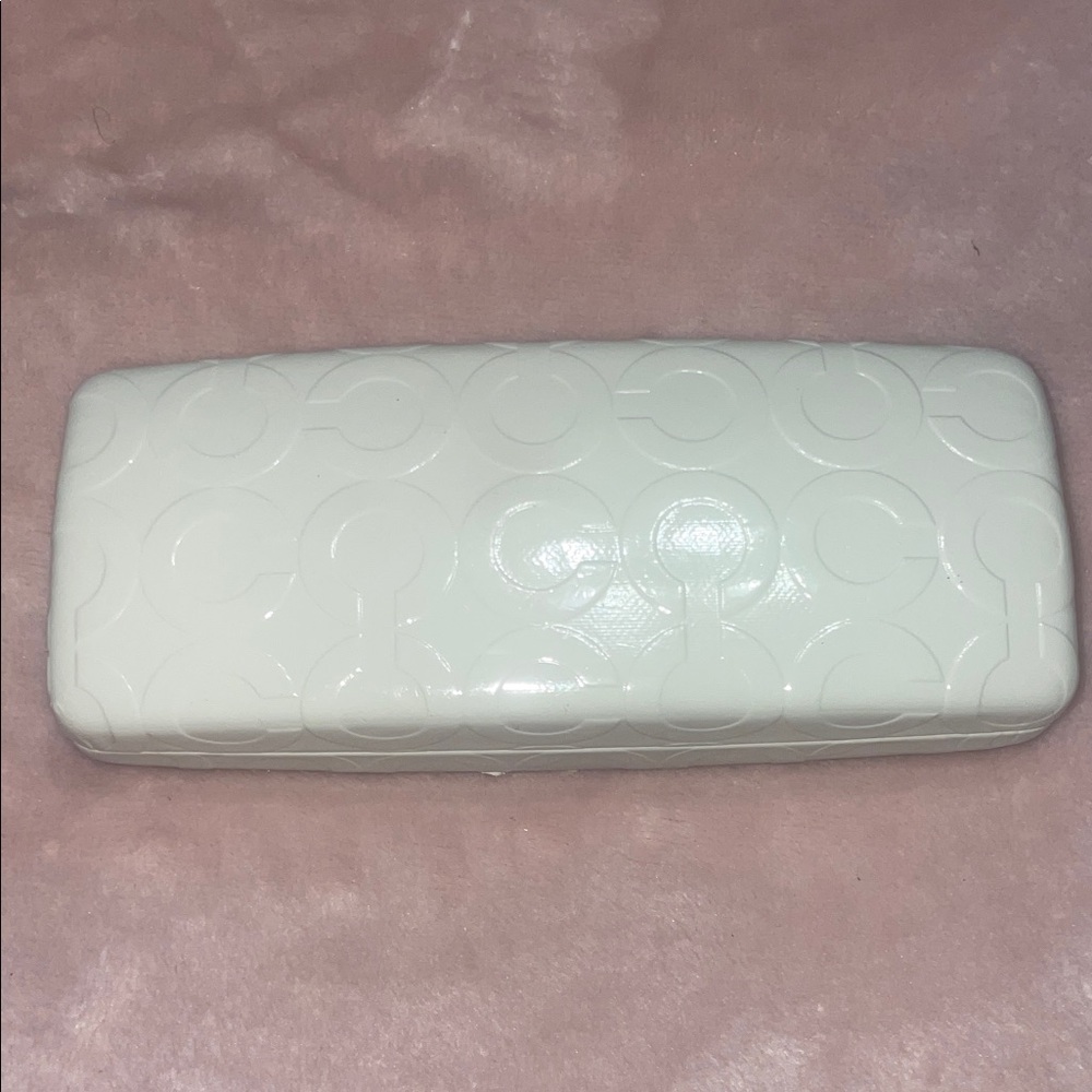 White Embossed Coach Sunglasses Case